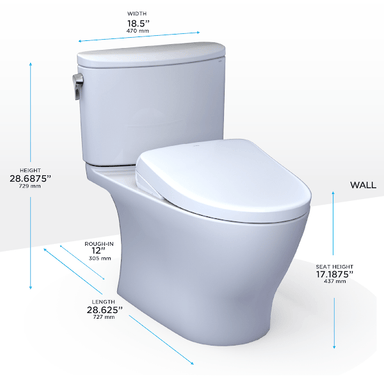 TOTO Bidet Toilet Combo TOTO Nexus 1G Washlet + S7 Two-Piece 1.0 GPF