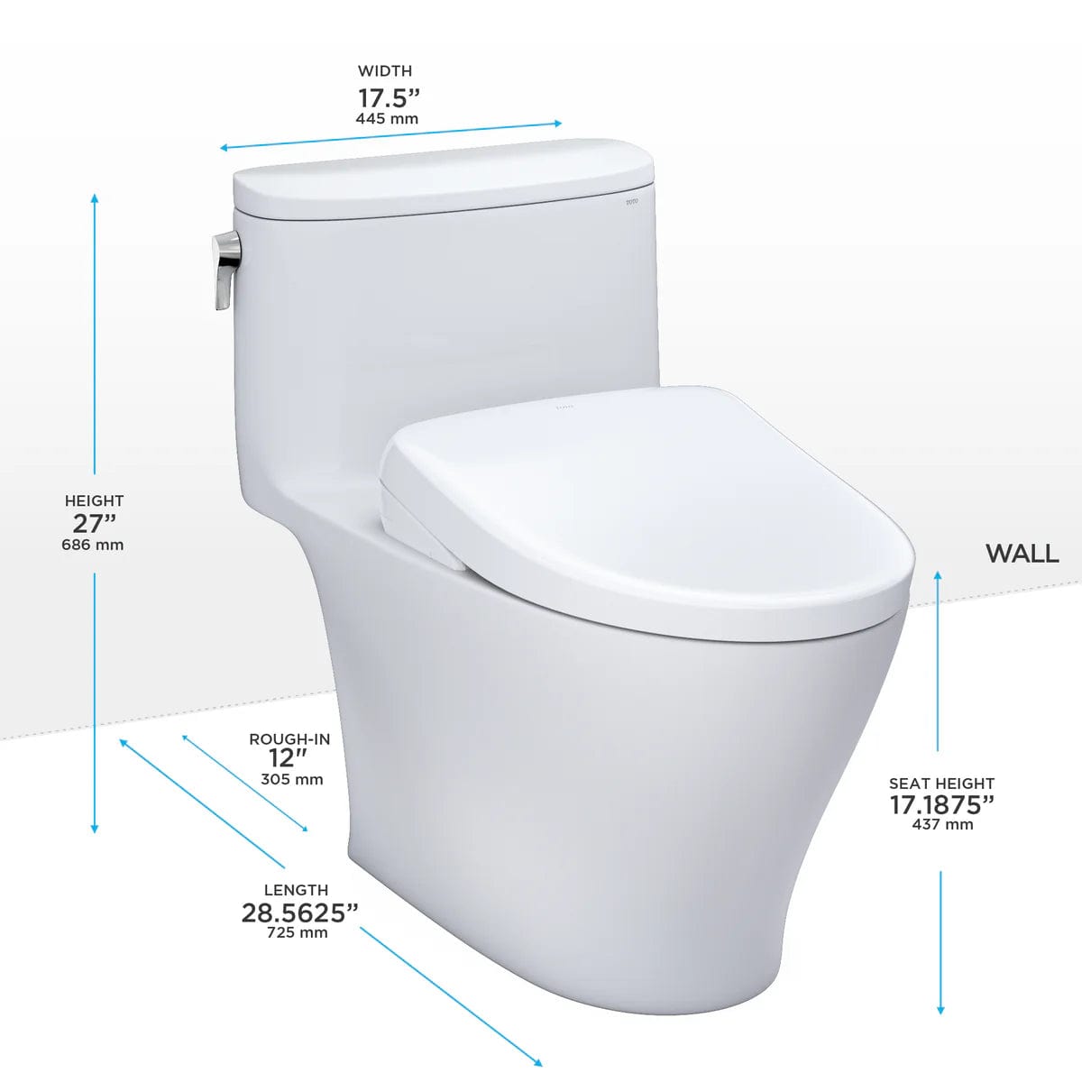 TOTO Bidet Toilet Combo TOTO Nexus 1G Washlet+ S7A One-Piece 1.0 GPF