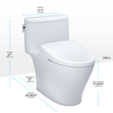 TOTO Bidet Toilet Combo TOTO Nexus Washlet+ S7A One-Piece 1.28 GPF