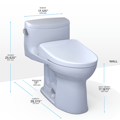 TOTO Bidet Toilet Combo TOTO Supreme II Washlet+ S7A One-Piece 1.28 GPF