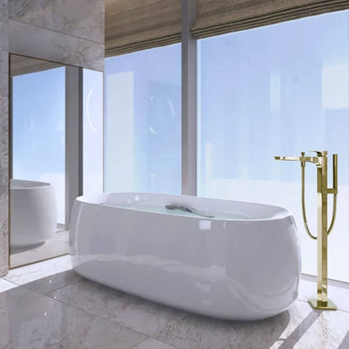 TOTO GE Freestanding Tub Filler Bathroom Set Up