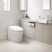 toto neorest rh dual flush 1.0 gpf 0.8 gpf integrated bidet toilet corner view lifestyle up close