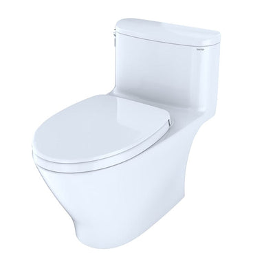 toto nexus one piece toilet 1 28 gpf cotton top front side view