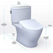 toto nexus washlet s7a two piece dimensions