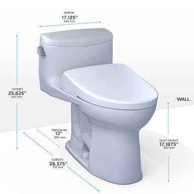 toto supreme ii washlet s7 one piece dimensions