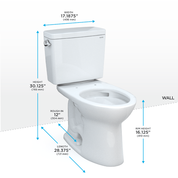 TOTO Toilet TOTO Drake Two-Piece Elongated 1.28 GPF Universal Height Toilet - Sedona Beige - No Seat
