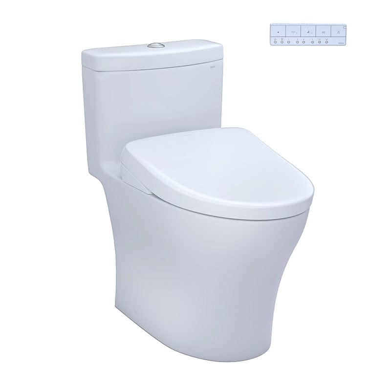 TOTO TOTO Washlet+ Combo With Auto-Flush TOTO Aquia IV Washlet+ S7A One-Piece 1.28 and 0.9 GPF