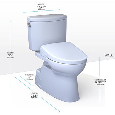 toto vespin ii washlet s7a two piece 1.28 gpf dimensions