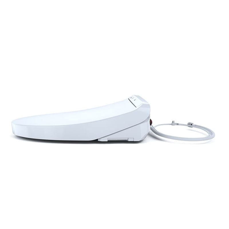 toto washlet k300 bidet toilet seat elongated white left side view with water hose