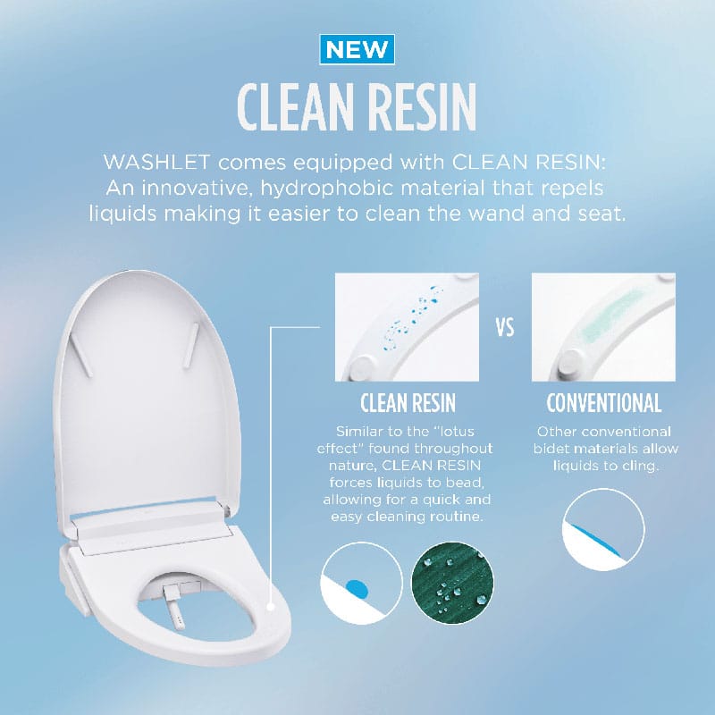 TOTO® WASHLET® KS5 Bidet Toilet Seat Clean Resin
