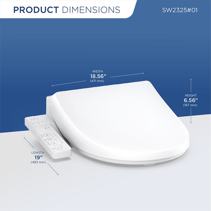 TOTO Washlet S1 Bidet Seat Round Dimension