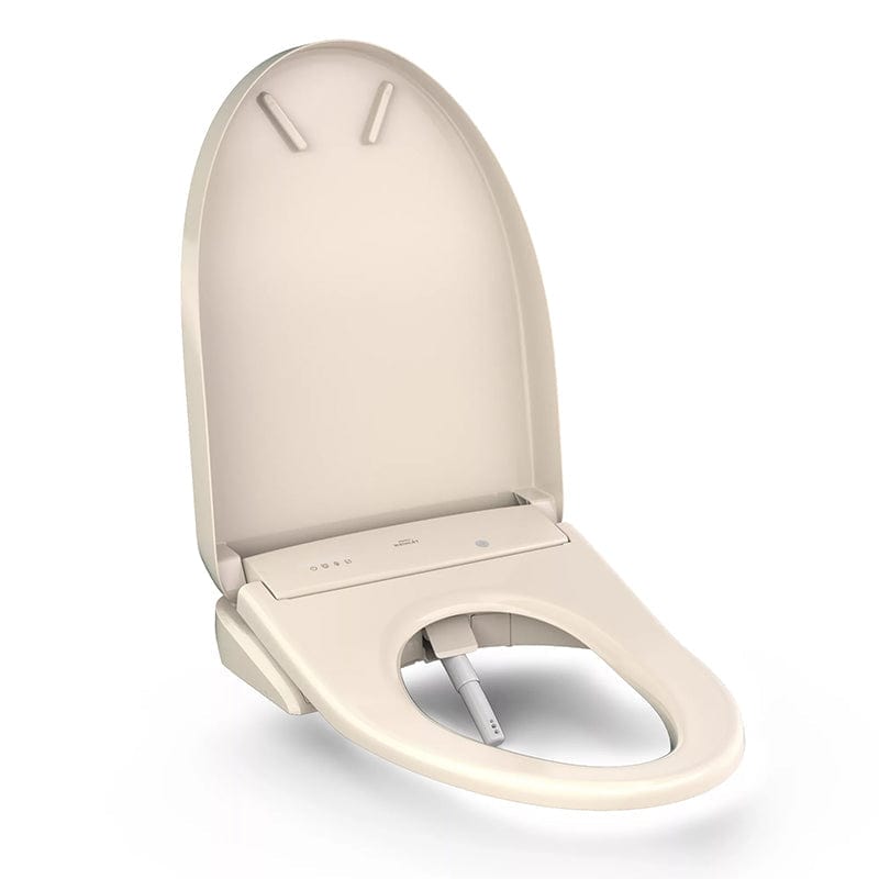 toto washlet s7a bidet toilet seat classic sedona beige corner view open lid