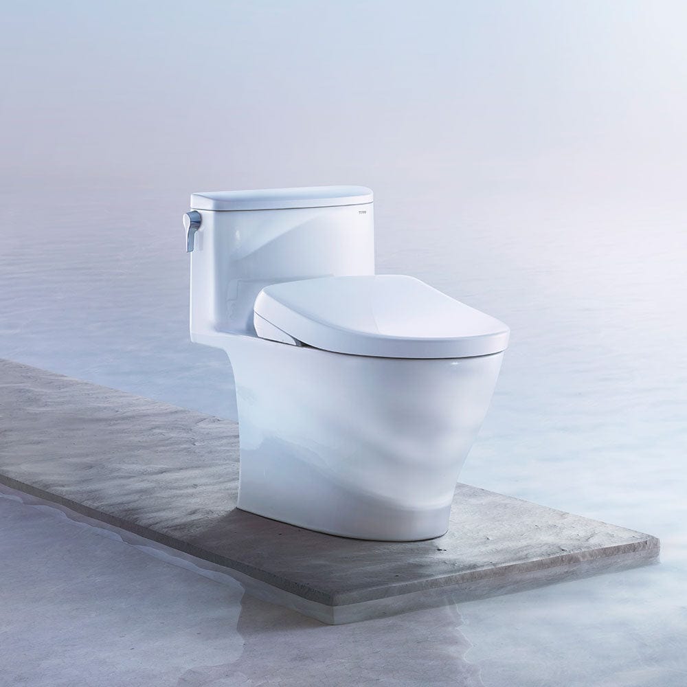 toto nexus washlet plus s7a lifestyle image on deck by water
