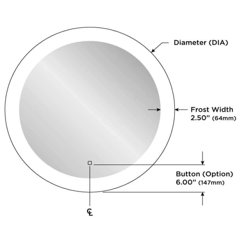 Trinity Mirror With LED Light Dimensions