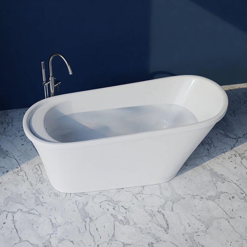 Trone Bella B6630 66 x 30 Freestanding Soaker Tub Metallic Floor-Mounted Faucet