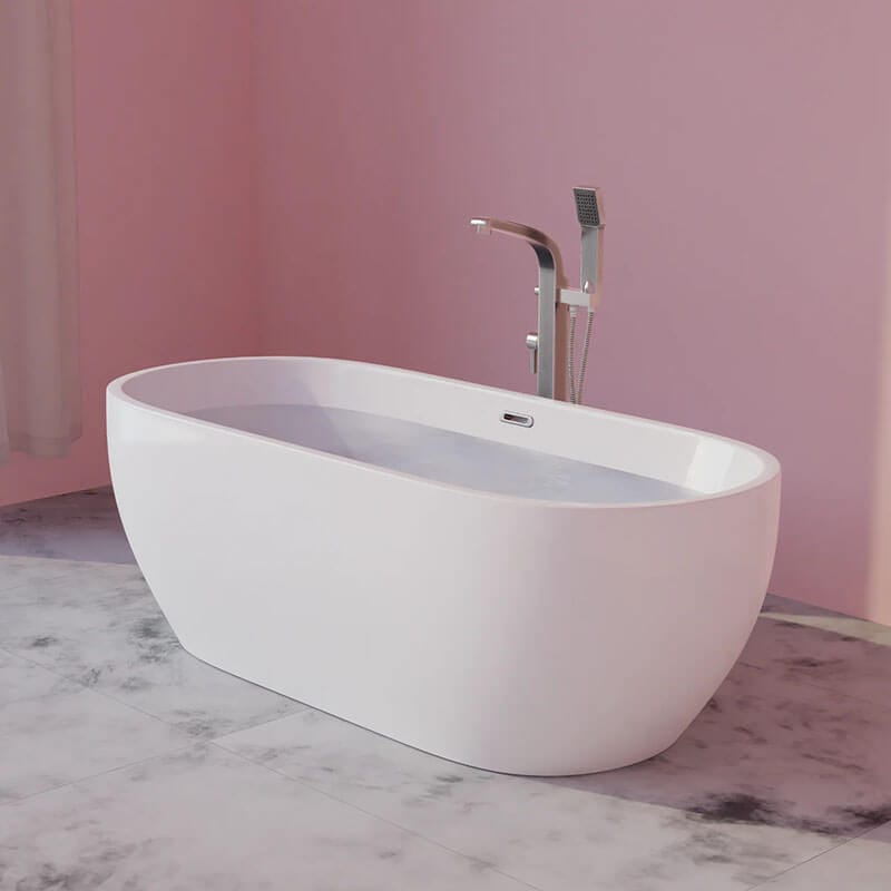 Trone Bryn B6730 67 x 30 Freestanding Soaker Tub Oval Shaped