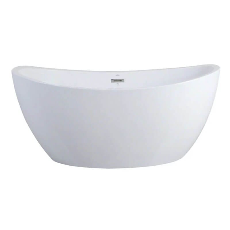 Trone Cloe C5932 59 x 32 inch Freestanding Acrylic Soaker Tub
High Back on Both Ends Front View