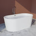 Trone Flora F5930 59 x 30 Inch Freestanding Acrylic Soaker Tub Central Chrome Rear Corner View