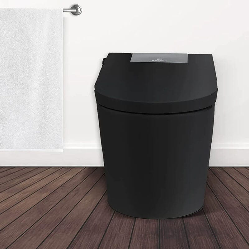 Trone Nobelet STCM1.MB Elongated Matte Black Luxury Toilet with ToeTouch Front View
