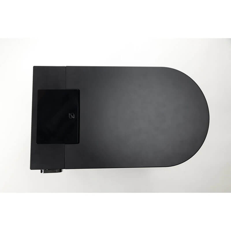 Trone Nobelet STCM1.MB Elongated Matte Black Luxury Toilet with ToeTouch Lid Top View