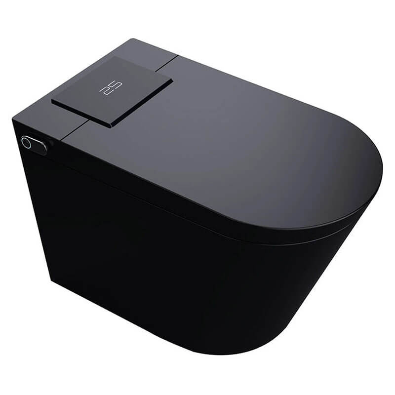 Trone Nobelet STCM1.MB Elongated Matte Black Luxury Toilet with ToeTouch Top Corner View