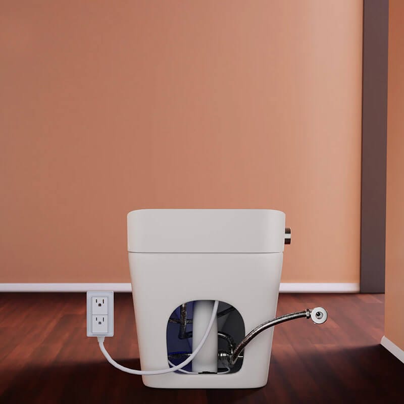 Trone Tahum STCH Smart Bidet Toilet with ToeTouch Auto Open White Back View