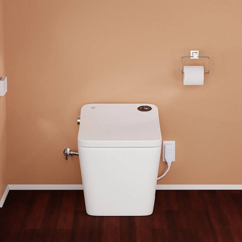 Trone Tahum STCH Smart Bidet Toilet with ToeTouch Auto Open White Front View