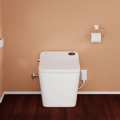 Trone Tahum STCH Smart Bidet Toilet with ToeTouch Auto Open White Front View