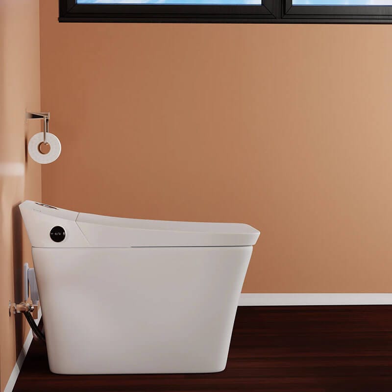 Trone Tahum STCH Smart Bidet Toilet with ToeTouch Side View Closed Lid