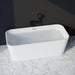 Trone Zion Z6731 67 x 31 Freestanding Acrylic Soaker Tub Black Wall Mounted Faucet Front Top View