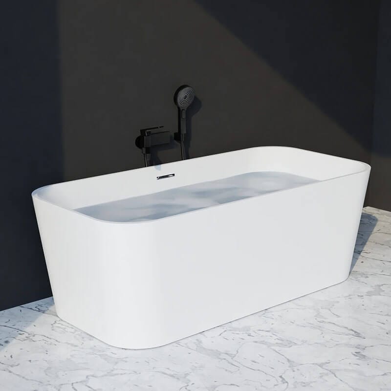 Trone Zion Z6731 67 x 31 Freestanding Acrylic Soaker Tub Rectangular Shape Corner View