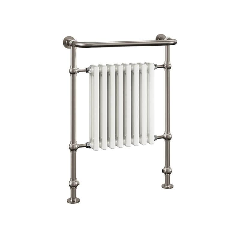 Tuzio Flanders 26.5 X 37 Inch Towel Warmer Brushed Nickel Corner View