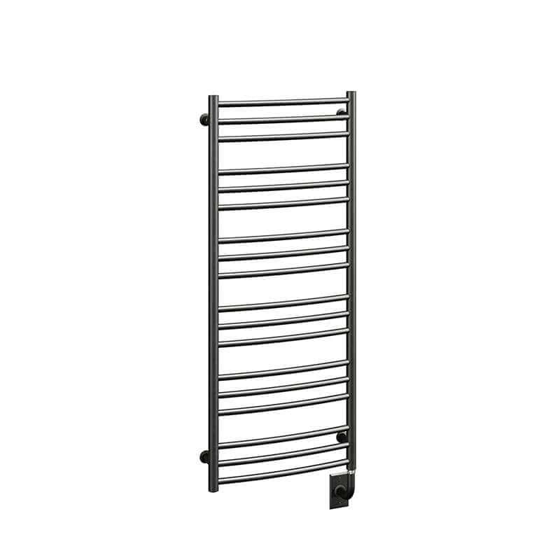 Tuzio Laveno 19.5 X 47.5 Towel Warmer Matte Black Corner View
