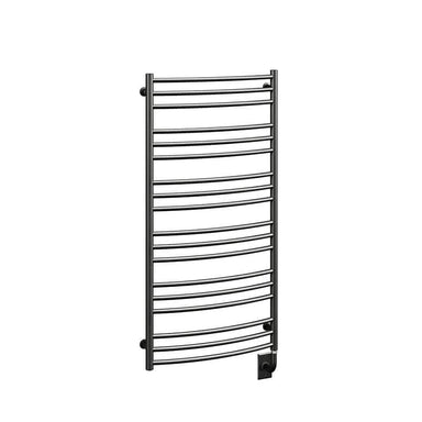Tuzio Laveno 23.5 x 47.5 Towel Warmer Matte Black Corner View