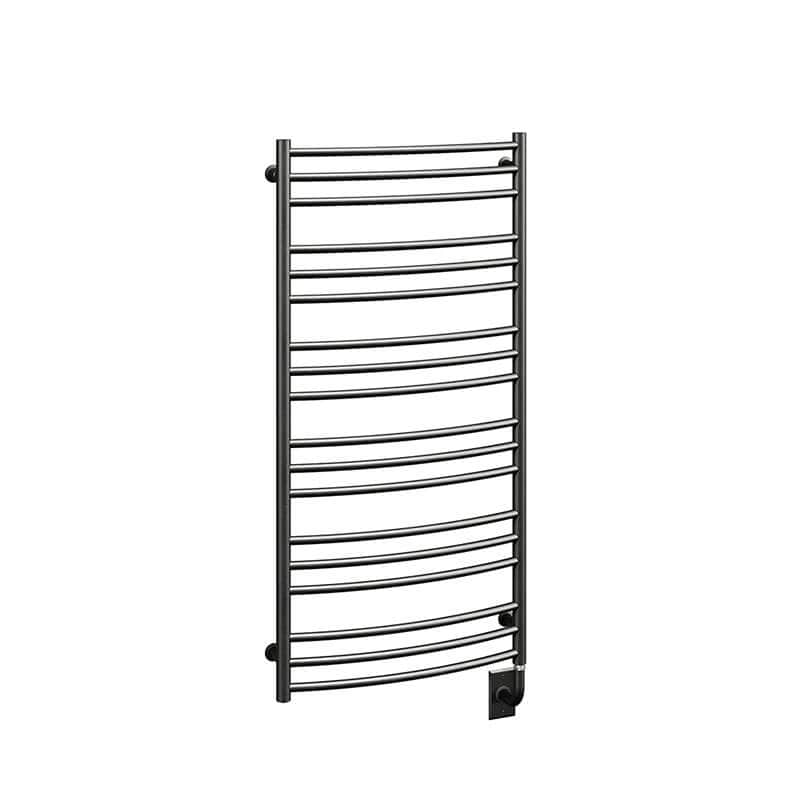 Tuzio Laveno 23.5 x 47.5 Towel Warmer Matte Black Corner View