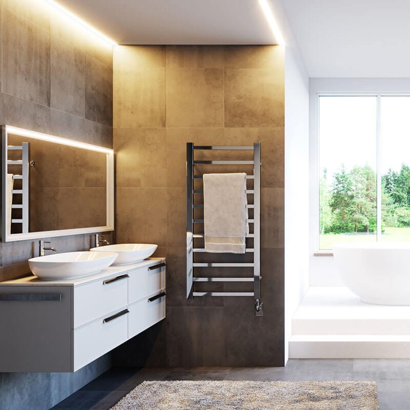 Tuzio Milano 23.5 X 31 Inch Towel Warmer Chrome Front View