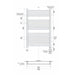 Tuzio Romano 23.5 X 37 Inch Towel Warmer Diagram and Measurement