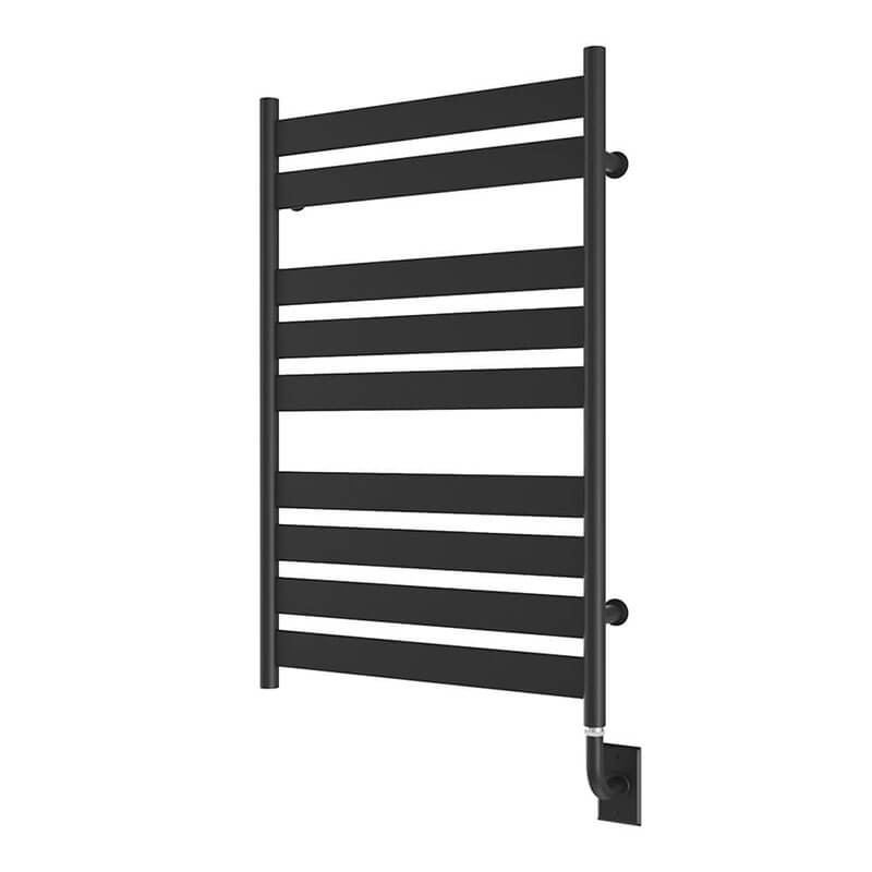 Tuzio Romano 23.5 X 37 Towel Warmer Matte Black Corner View