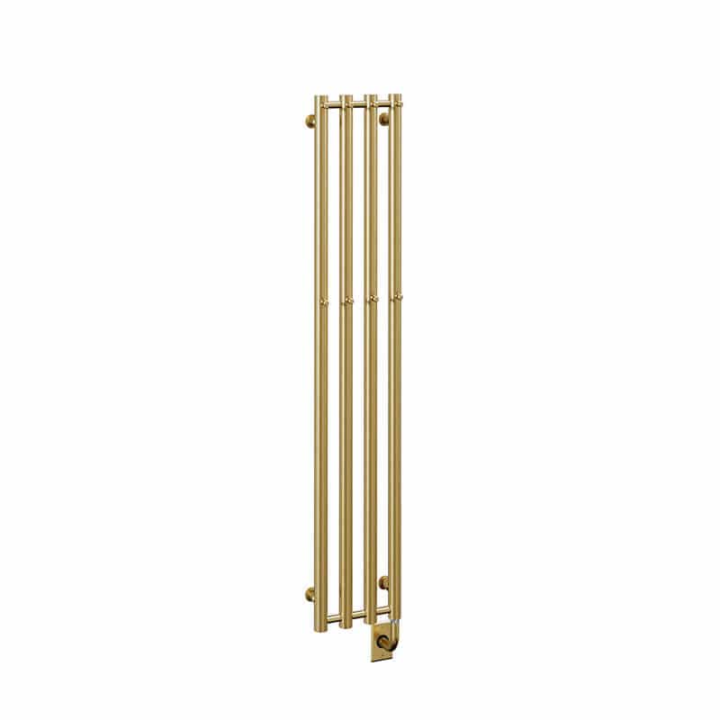Tuzio Rosendal 10.5 X 59 Inch Towel Warmer Pvd Brushed Gold Corner View