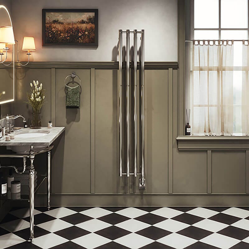 Tuzio Rosendal 10.5 X 59 Towel Warmer Matte Black Front View