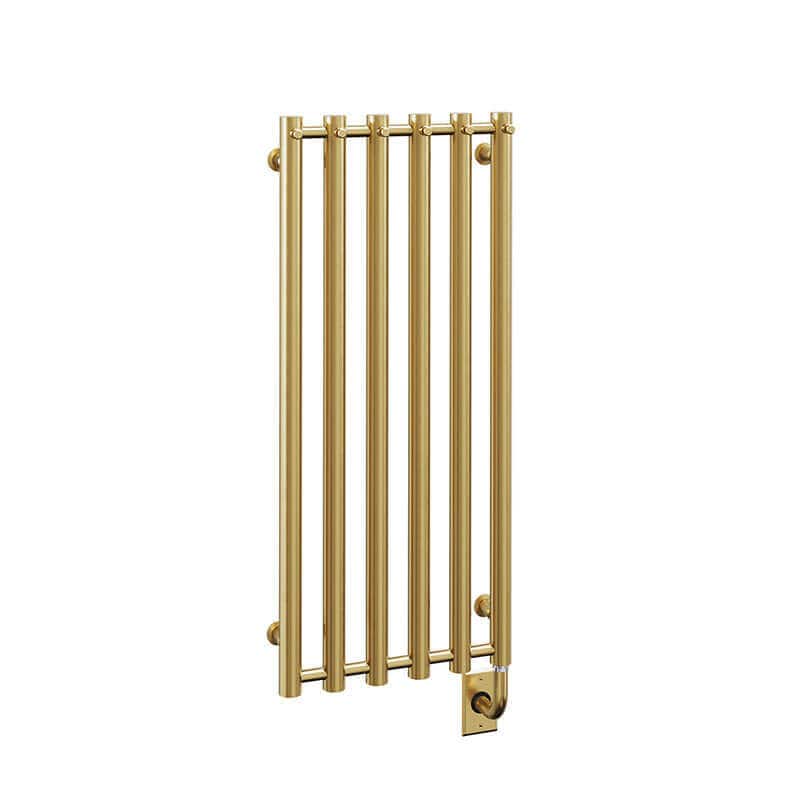 Tuzio Rosendal 16.5 X 37.5 Towel Warmer Pvd Brushed Gold Corner View