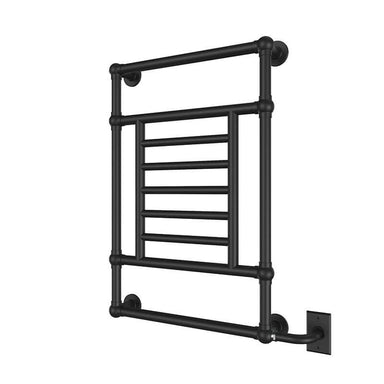 Tuzio Thames 23.5 X 34.5 Inch Wall Mounted Towel Warmer Mate Black Corner View