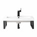 Two Boston 18 Inch Wall Brackets in Matte Black With 23.6" White Glossy Composite Stone Top