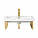 Two Boston 18 Inch Wall Brackets in Radiant Gold With 23.6" White Glossy Composite Stone Top