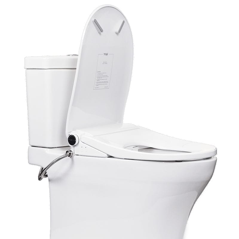 ultra nova bidet seat side view open lid up close