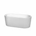 Ursula 59" Freestanding Acrylic White Bathtub With Shiny White Trim No Faucet Top Front View