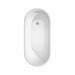 Ursula 59 Inch Freestanding Acrylic White Bathtub With Polished Chrome Trim No Faucet Top View