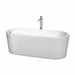 Ursula 67" Freestanding Acrylic Bathtub With Polished Chrome Trim Top Front View