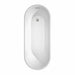 Ursula 67 Inch Freestanding Acrylic White Bathtub With Brushed Nickel Trim No Faucet Top View
