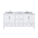 Vanity Everette 72 Double Vanity White in Carrara White Marble
